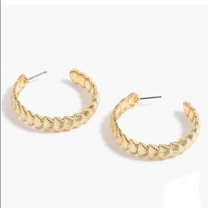 J.CREW Gold Seashell Hoop Earrings